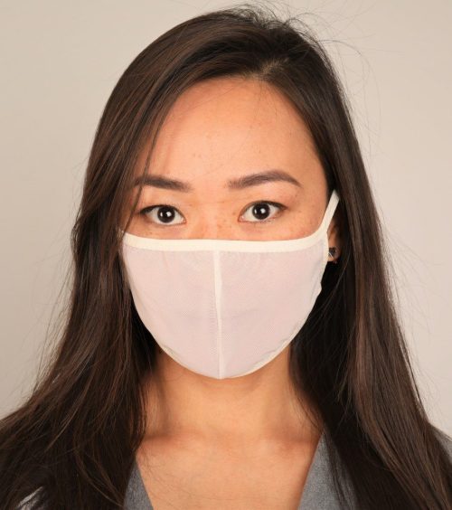 Mascherina lavabile in microrete color ecru