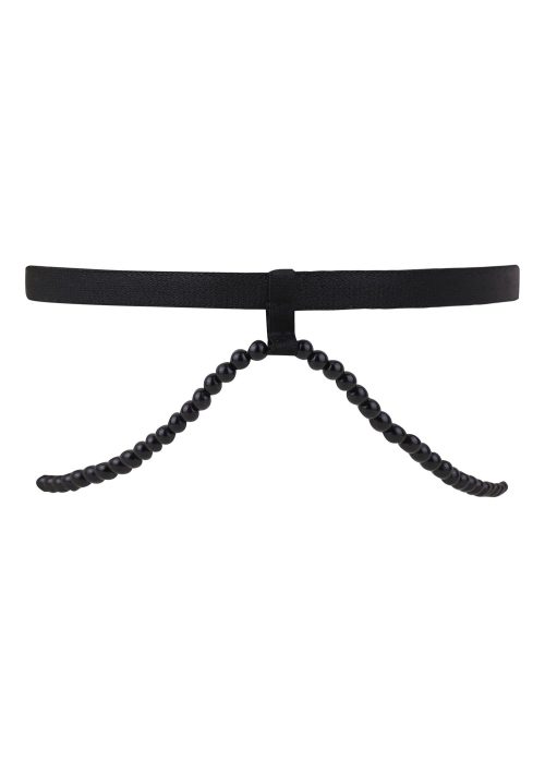 Giarrettiera cinghia con perline nere
